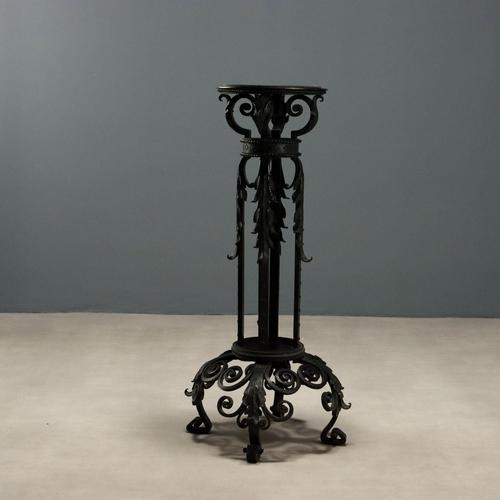 Wrought Iron Vase Holder Column For Sale - Image 10 of 10