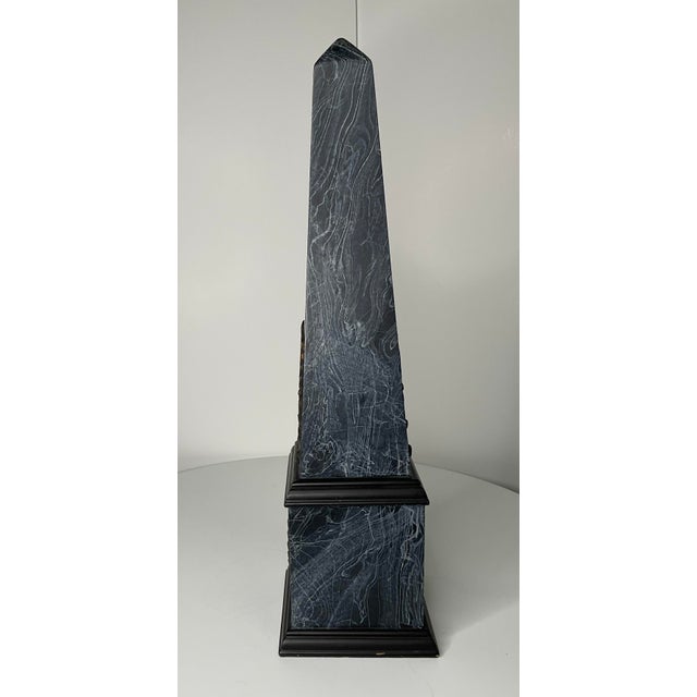 Neoclassical Faux Marble Obelisk For Sale - Image 4 of 9