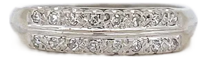 1950s Vintage White Gold Single Cut Diamond Ring, Size 6.25, 10k