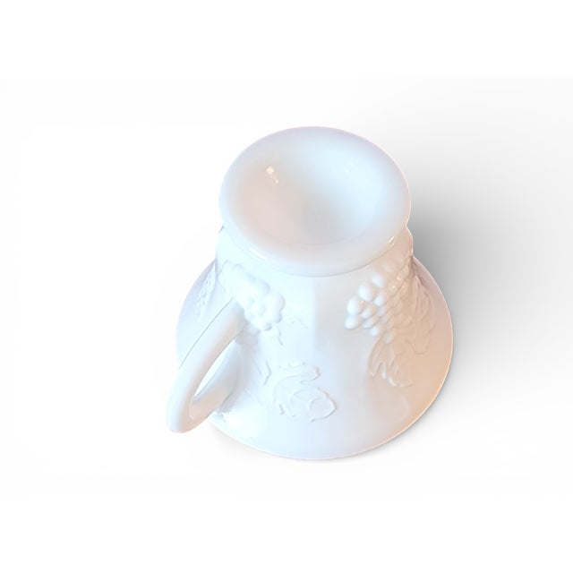 This is a good set of 12 vintage 1950s vintage Indiana Colony Harvest Grape White Milk Glass Footed Cups. Great condition....