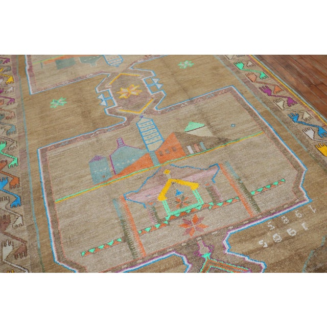 Textile Late 20th Century Funky Turkish Kars Rug - 5'1" x 11'4" For Sale - Image 7 of 10
