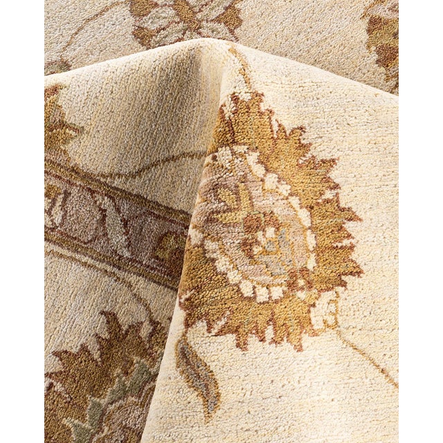 Textile Oushak, One-of-a-Kind Hand-Knotted Area Rug - Ivory, 9' 2" x 12' 1" For Sale - Image 7 of 8