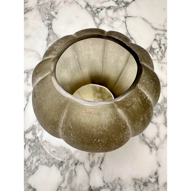 Hand made, mouth blown glass vase with hand-cut surface in LIKE NEW excellent condition. NO chips or cracks. Measures 7.9...