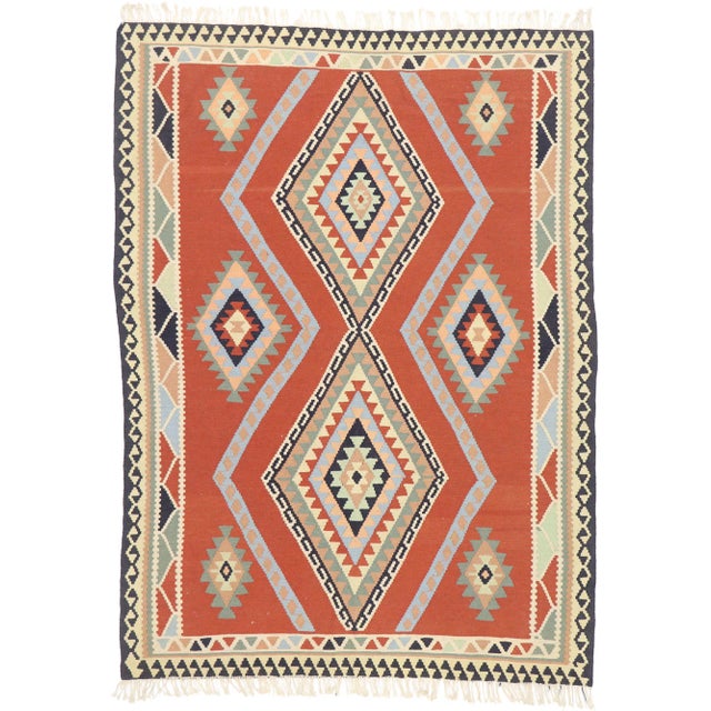 Vintage Persian Shiraz Kilim Rug - 05'07 X 07'08 For Sale - Image 9 of 9