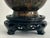 Metal Vintage Cloisonné Vase Earth Tones With Carved Wooden Base For Sale - Image 7 of 16