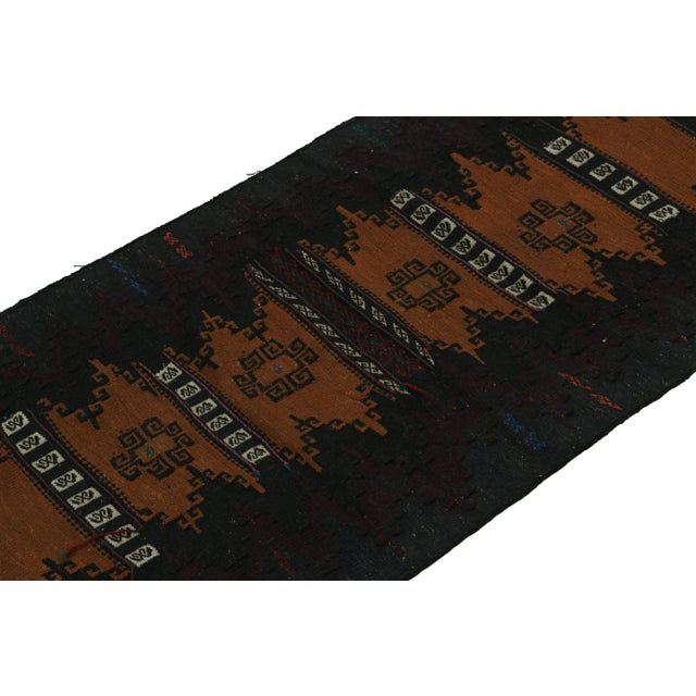 Rug & Kilim Vintage Afghan Tribal Kilim in Brown With Geometric Patterns, From Rug & Kilim For Sale - Image 4 of 7