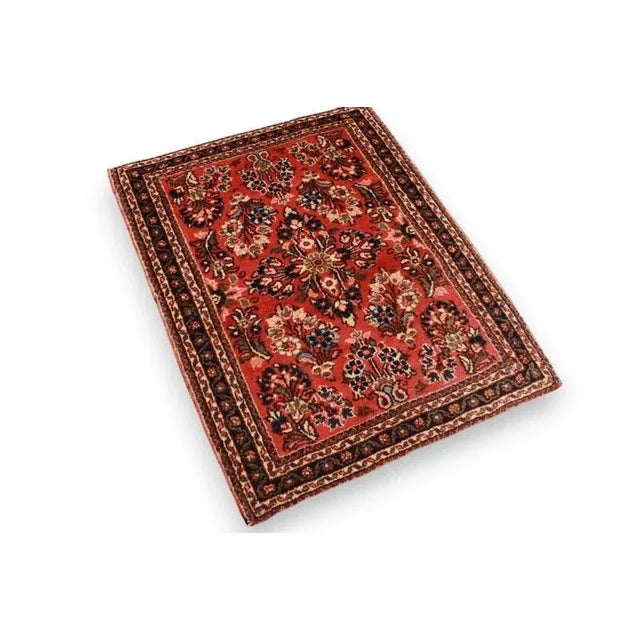 High-quality Middle Eastern rug Sarouk | Knot density: 400.000 knots/m² | Pattern: Colorful leaf and flower motifs | Size:...