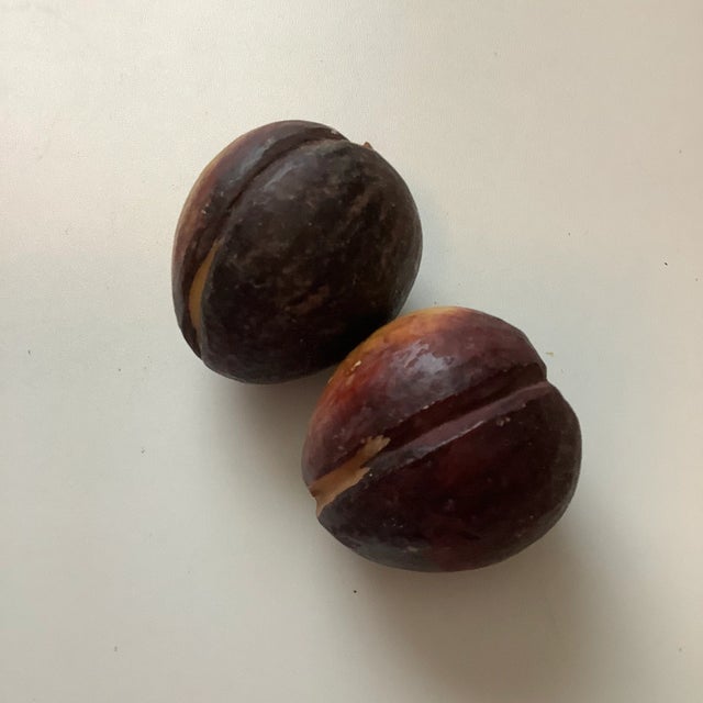 Early 20th Century Italian Alabaster Stone Red Plums - a Pair For Sale - Image 12 of 12