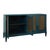 Worlds Away Matthew Izzo Home Marcella Glossy Teal Lacquer Four Door Buffet With Brass Mesh Doors and Acrylic Door Pulls For Sale - Image 4 of 7