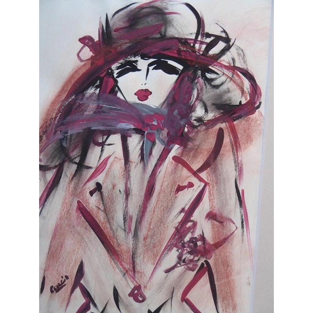 Girl in the Hat, 1960s, Watercolour For Sale - Image 12 of 14