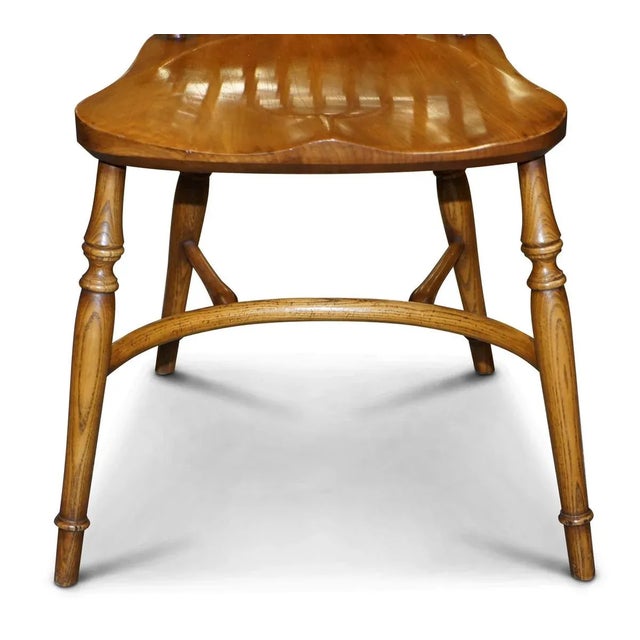 Handmade Burr Yew & Elm Dining Table & Windsor Chairs by Stewart Linford, England, Set of 9 For Sale - Image 16 of 18