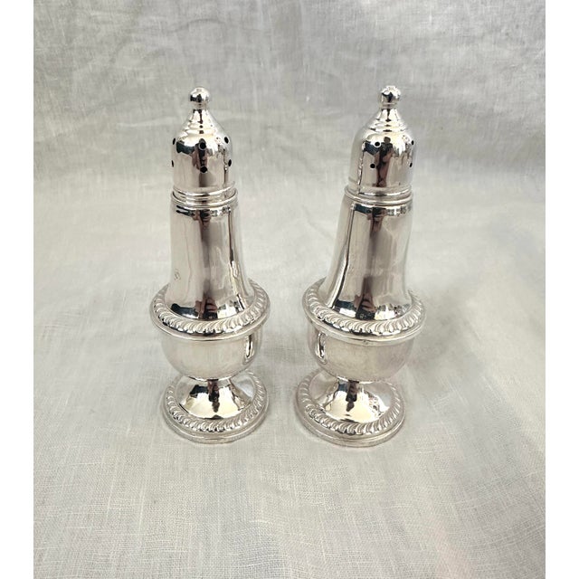 Shabby Chic Vintage Empire Sterling Weighted Salt & Pepper Shakers-a Pair For Sale - Image 3 of 5