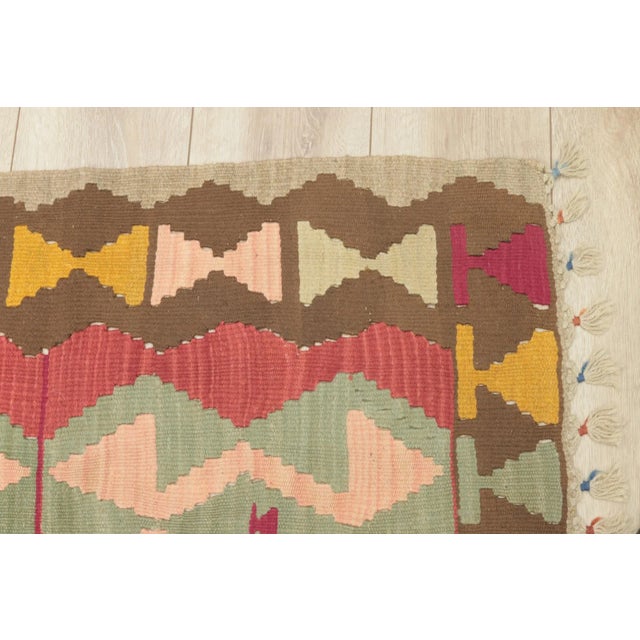 1980s Tribal Brown Handmade Kilim For Sale - Image 12 of 13