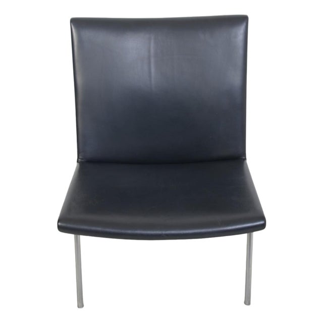 AP40 Chair in Black Leather by Hans Wegner, 1990s For Sale