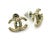 Contemporary Chanel Gold Folded CC Mint Dot Seed Pearl Crystal Small Piercing Earrings, A Pair For Sale - Image 3 of 4