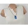 Camille Faure School Limoges France Necklace with Blue Enamel Pendant For Sale - Image 4 of 12