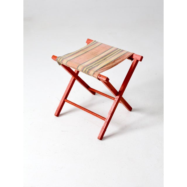 Vintage Stripe Canvas Folding Stool Chairish