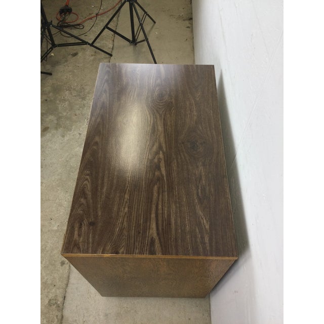 Campaign Mid Century Campaign Style Three Drawer Dresser With Brass Hardware For Sale - Image 3 of 12