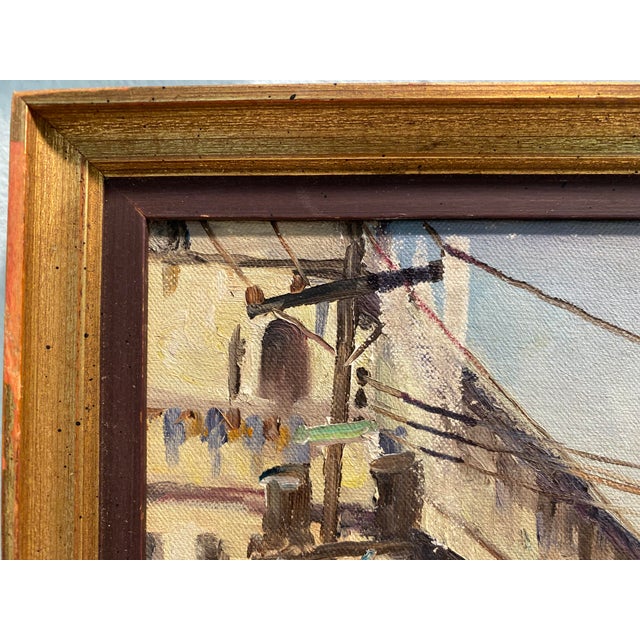 Elias Laxa Well-Listed Philippine Artist Rare 1964 Street Scene Painting For Sale - Image 4 of 11