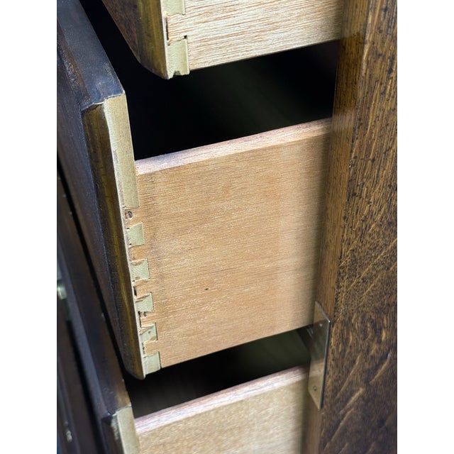 Vintage Campaign-Style Six-Drawer Lingerie Chest With Brass Accents For Sale In New York - Image 6 of 12