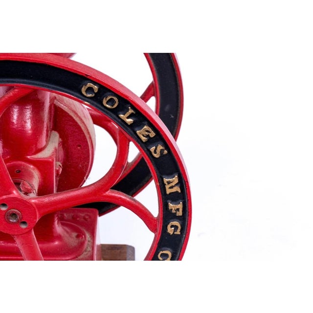 Traditional Antique Painted Iron Coles MFG Co. Coffee Grinder For Sale - Image 3 of 8