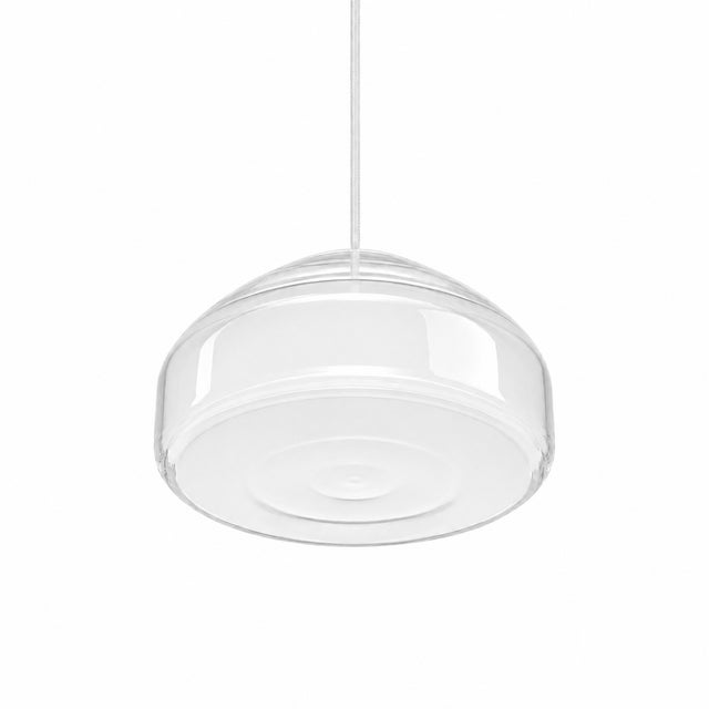 Crafted with high visual clarity, this modern pendant lamp features a sleek silhouette hand-blown from premium glass in a...