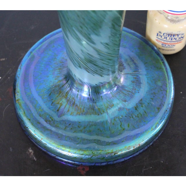 Monumental Austrian Fritz Heckert Changeant Trumpet Vase, Circa 1900. For Sale - Image 9 of 10
