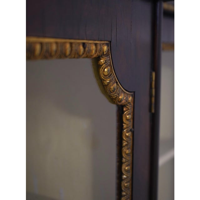 Antique Italian Victorian Style Mahogany Display Cabinet For Sale - Image 14 of 18