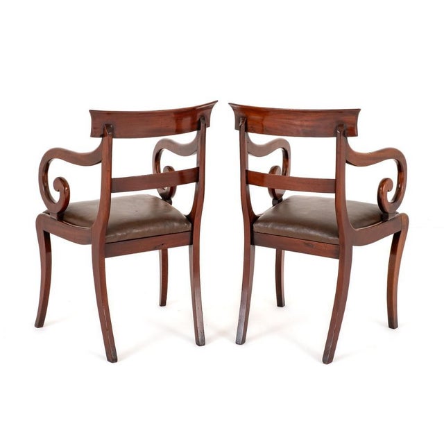 Set of Regency Elbow Chairs in Mahogany For Sale - Image 5 of 8