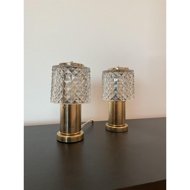 These table / bedside lamps were designed by the incredible Czech glass designer Josef Hejtman. The lamps were produced...