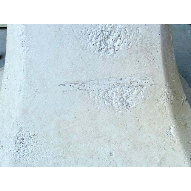 Art Deco Style Faux Stone Plaster Torchiere From 80's For Sale - Image 10 of 10