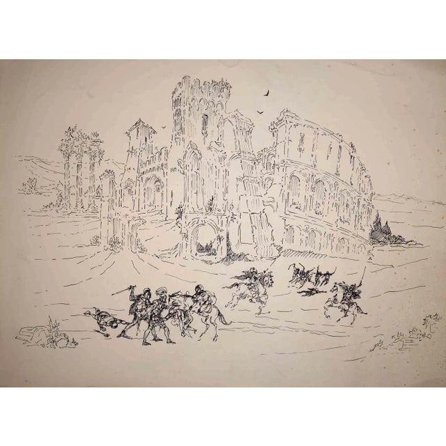 Roman Glimpses is an original artwork realized by an artist of the 20th Century. Good condition apart from some moisture...