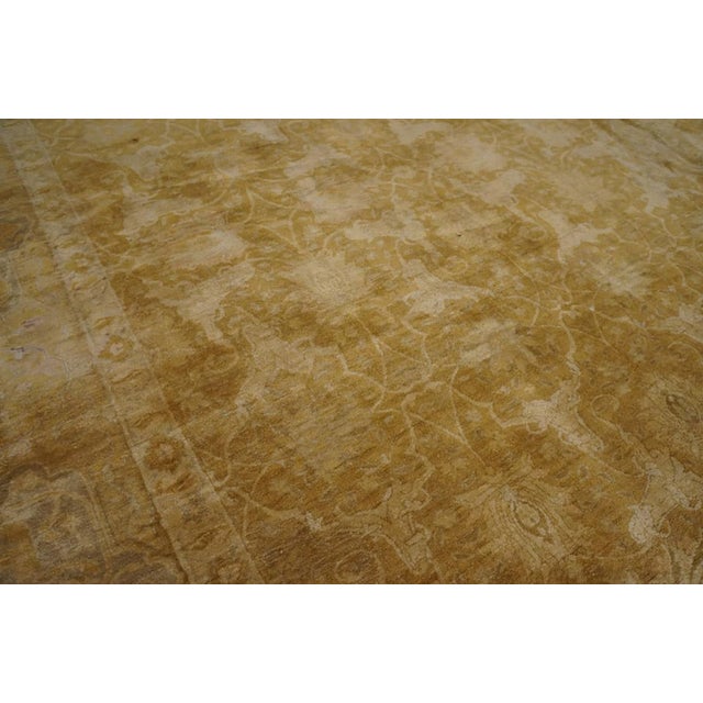 1930s 1930s Tan Camel Geometric Antique Turkish Sivas Rug 11' X 22'8" Handknotted Wool Carpet For Sale - Image 5 of 7