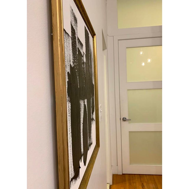 Abstract Original Abstract Black and White Framed Painting For Sale - Image 3 of 5