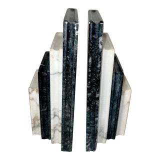 1960s Marble Stacked Bookends - a Pair For Sale