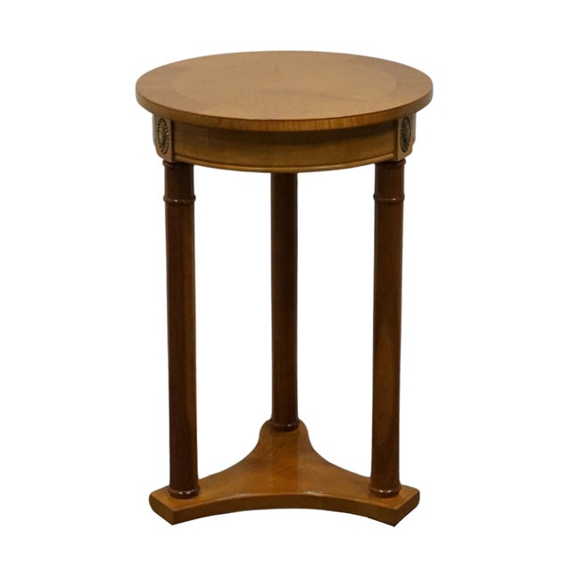 STANLEY FURNITURE Satinwood Traditional Federal Revival 16" Round Accent Table / Plant Stand 45415-70013 24.25" High 16"...