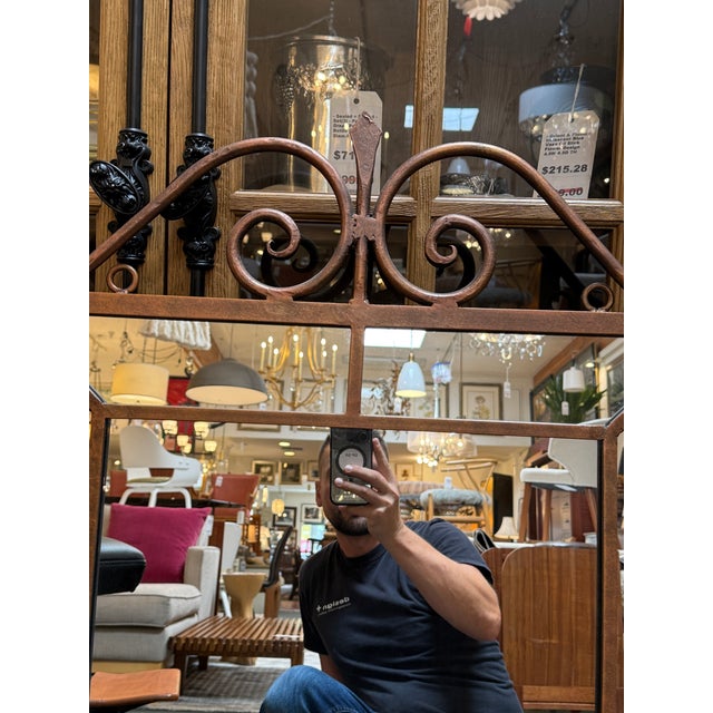 Tuscan Style Scrollwork Iron Wall Mirror, Vintage For Sale - Image 4 of 12