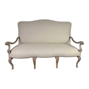 19th Louis XV Style Linen Settee