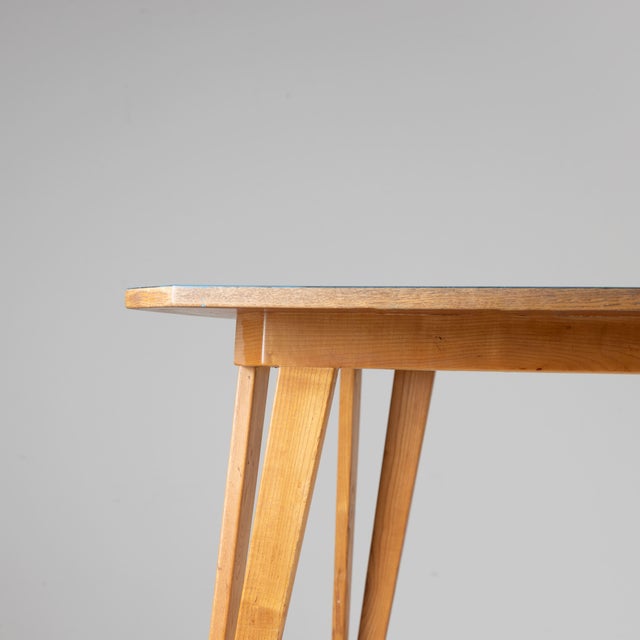 Rectangular Table with Blue Formica Top, 1950 For Sale - Image 9 of 14