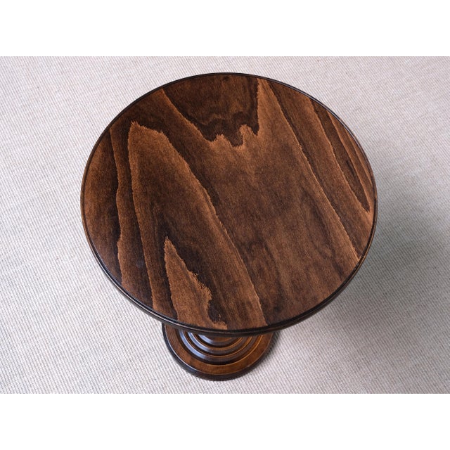 Sculptural Round Side Table in Beech Wood by Charles Dudouyt, France, 1950s For Sale - Image 11 of 12