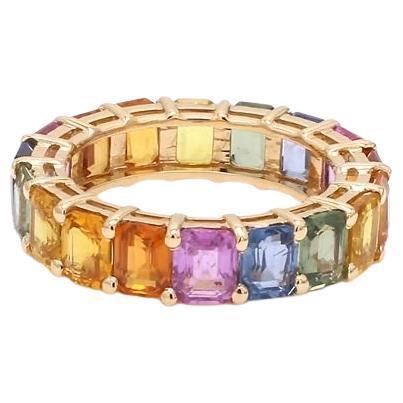 Natural 8.13cts rainbow sapphire ring 14k gold For Sale - Image 15 of 18