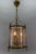 French Neoclassical Brass and Clear Glass Round Hanging Lantern, 1950s For Sale - Image 13 of 18