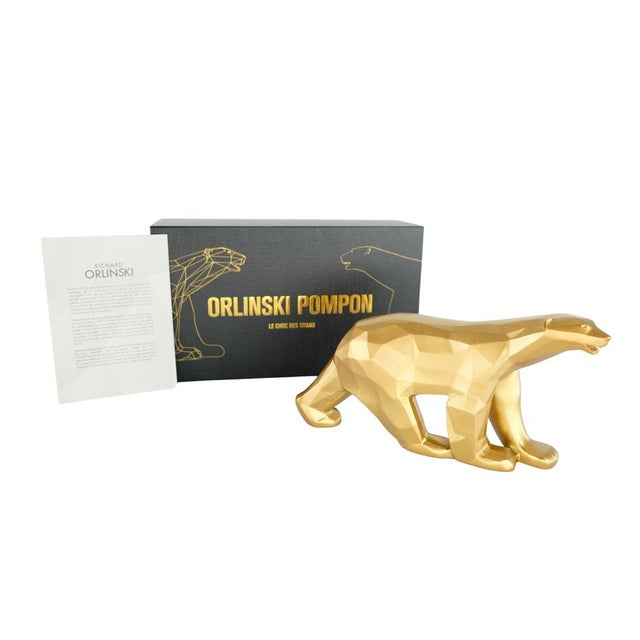 Richard ORLINSKI (1966) Pompon Bear (Gold Edition) Original resin sculpture Matte gold finish Dimensions: 23 x 12 x 4 cm...