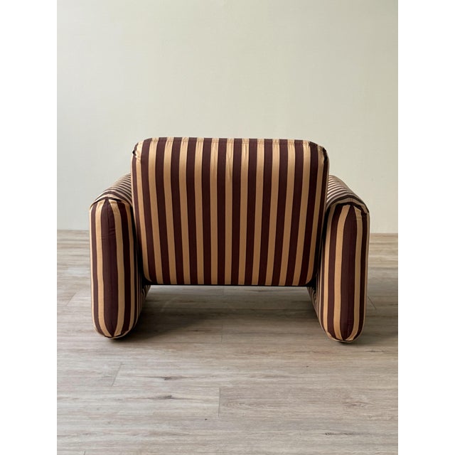 Brown Ray Wilkes “Chiclet” Lounge Chair for Herman Miller in Striped Cotton Jacquard For Sale - Image 8 of 12