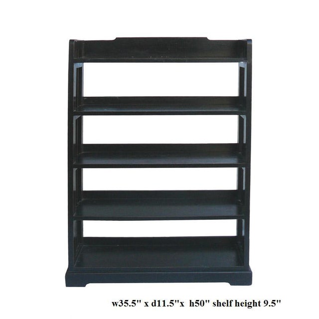 5Shelf Black Lacquer Bookcase Chairish