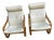 Vintage Wooden Leather Poang Armchairs from Ikea, 1990s, Set of 2 For Sale
