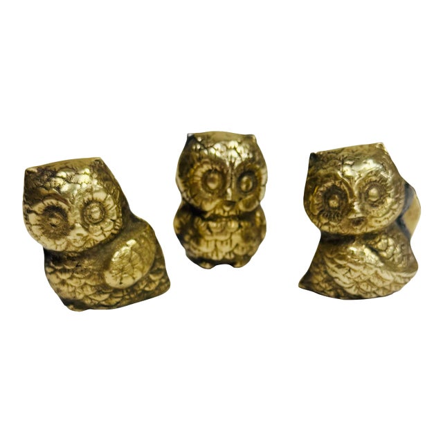 Three Brass Owl Figures* For Sale