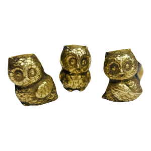 Three Brass Owl Figures*