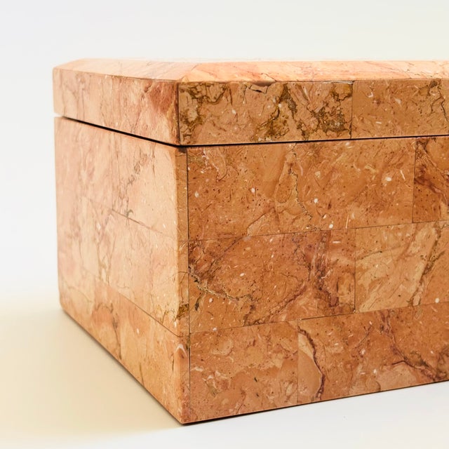 Stone Tessellated Pink Stone Box For Sale - Image 7 of 12