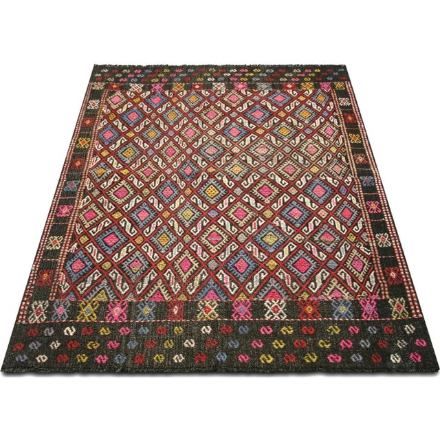 1960s 1960s Turkish Kilim For Sale - Image 5 of 5